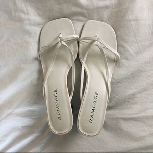 Square Toed Flip Flop Heels